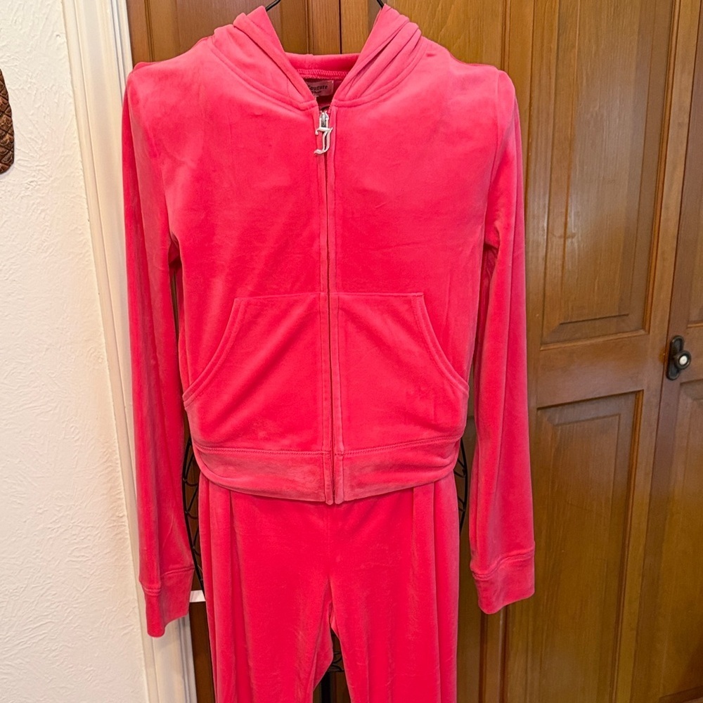 Bogohojuicy Couture Pink Velour Bling Track Suit-Medium
